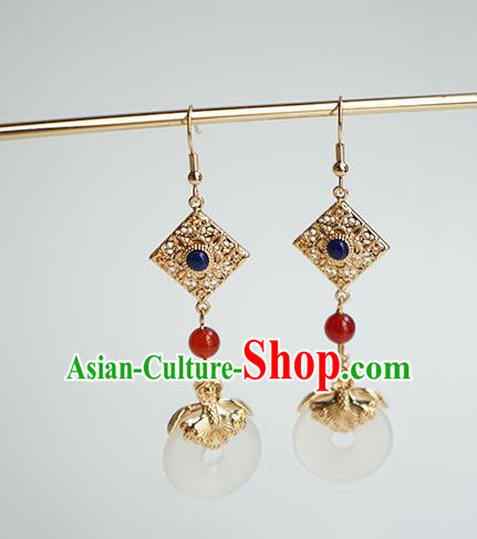 Handmade Chinese Classical Ring Ear Accessories Ancient Women Hanfu Court Earrings Handmade Chinese Classical Ring Ear Accessories Ancient Women Hanfu Court Earrings