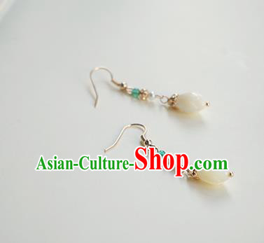 Handmade Chinese Cheongsam Ear Accessories Ancient Women Hanfu Classical White Magnolia Earrings Handmade Chinese Cheongsam Ear Accessories Ancient Women Hanfu Classical White Magnolia Earrings