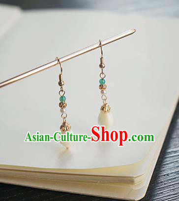 Handmade Chinese Cheongsam Ear Accessories Ancient Women Hanfu Classical White Magnolia Earrings Handmade Chinese Cheongsam Ear Accessories Ancient Women Hanfu Classical White Magnolia Earrings