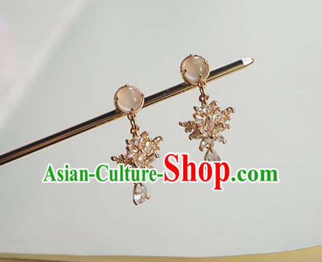 Handmade Chinese Crystal Ear Accessories Ancient Women Hanfu Classical Earrings Handmade Chinese Crystal Ear Accessories Ancient Women Hanfu Classical Earrings