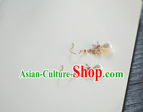 Handmade Chinese Crystal Ear Accessories Ancient Women Hanfu Classical Pearl Earrings Handmade Chinese Crystal Ear Accessories Ancient Women Hanfu Classical Pearl Earrings