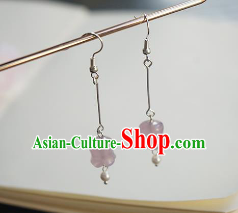 Handmade Chinese Ear Accessories Ancient Women Hanfu Classical Pink Convallaria Earrings Handmade Chinese Ear Accessories Ancient Women Hanfu Classical Pink Convallaria Earrings