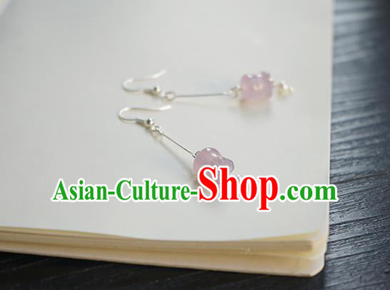 Handmade Chinese Ear Accessories Ancient Women Hanfu Classical Pink Convallaria Earrings Handmade Chinese Ear Accessories Ancient Women Hanfu Classical Pink Convallaria Earrings