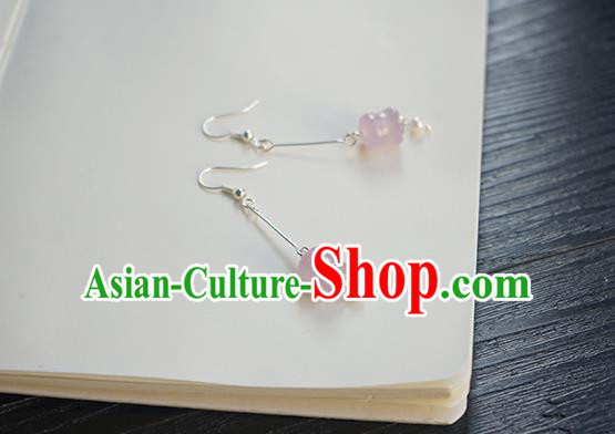 Handmade Chinese Ear Accessories Ancient Women Hanfu Classical Pink Convallaria Earrings Handmade Chinese Ear Accessories Ancient Women Hanfu Classical Pink Convallaria Earrings