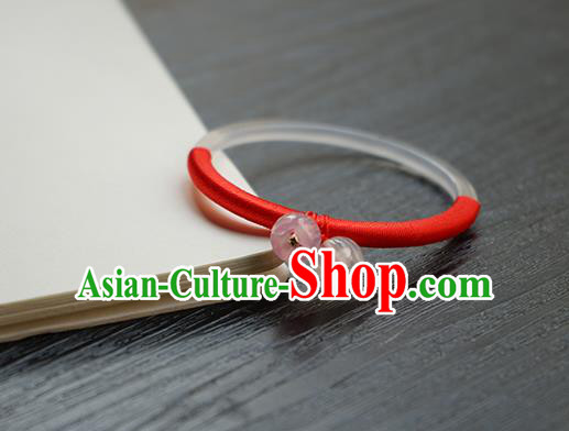 Chinese Classical White Chalcedony Bracelet Jewelry Accessories Ancient Hanfu Convallaria Bangle Chinese Classical White Chalcedony Bracelet Jewelry Accessories Ancient Hanfu Convallaria Bangle