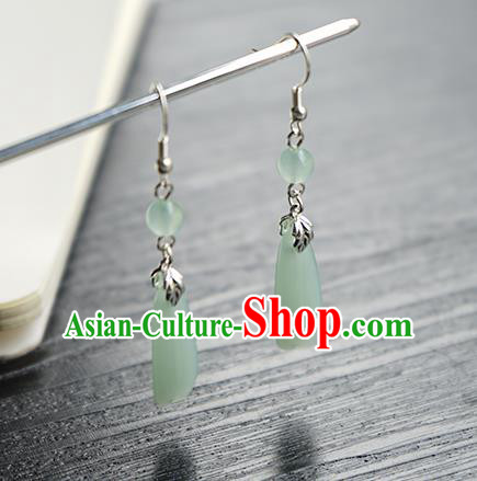 Handmade Chinese Green Flower Petal Ear Accessories Ancient Women Hanfu Classical Cheongsam Earrings Handmade Chinese Green Flower Petal Ear Accessories Ancient Women Hanfu Classical Cheongsam Earrings