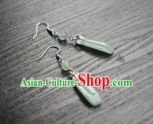 Handmade Chinese Green Flower Petal Ear Accessories Ancient Women Hanfu Classical Cheongsam Earrings Handmade Chinese Green Flower Petal Ear Accessories Ancient Women Hanfu Classical Cheongsam Earrings