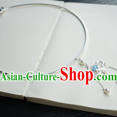 Chinese Handmade Hanfu Necklace Classical Jewelry Accessories Ancient Princess Argent Necklet for Women
