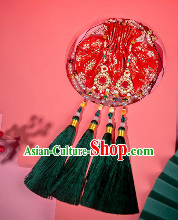 Chinese Classical Waist Accessories Ancient Princess Hanfu Green Tassel Sachet Pendant Chinese Classical Waist Accessories Ancient Princess Hanfu Green Tassel Sachet Pendant