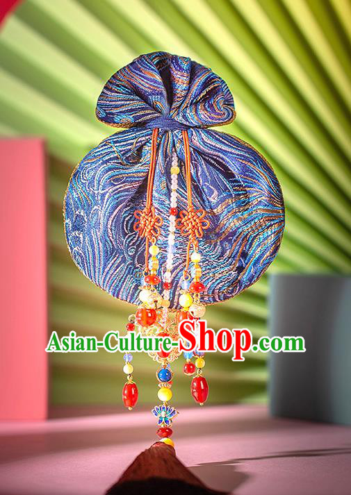 Chinese Classical Waist Accessories Ancient Princess Hanfu Blue Silk Sachet Tassel Pendant Chinese Classical Waist Accessories Ancient Princess Hanfu Blue Silk Sachet Tassel Pendant