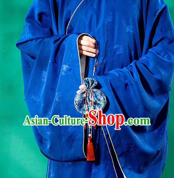 Chinese Classical Waist Accessories Ancient Princess Hanfu Blue Silk Sachet Tassel Pendant Chinese Classical Waist Accessories Ancient Princess Hanfu Blue Silk Sachet Tassel Pendant