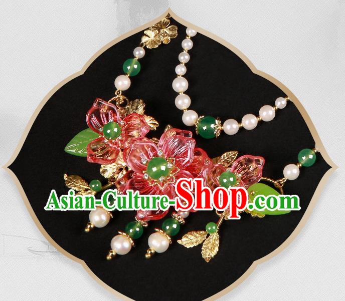 Chinese Handmade Hanfu Red Flowers Necklet Classical Jewelry Accessories Necklace for Women Chinese Handmade Hanfu Red Flowers Necklet Classical Jewelry Accessories Necklace for Women