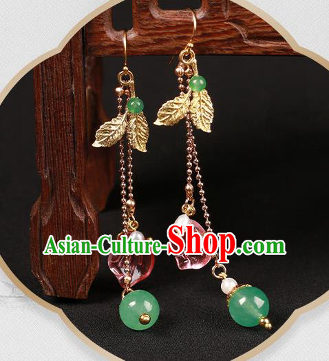 Handmade Chinese Court Women Long Tassel Ear Accessories Classical Eardrop Hanfu Earrings