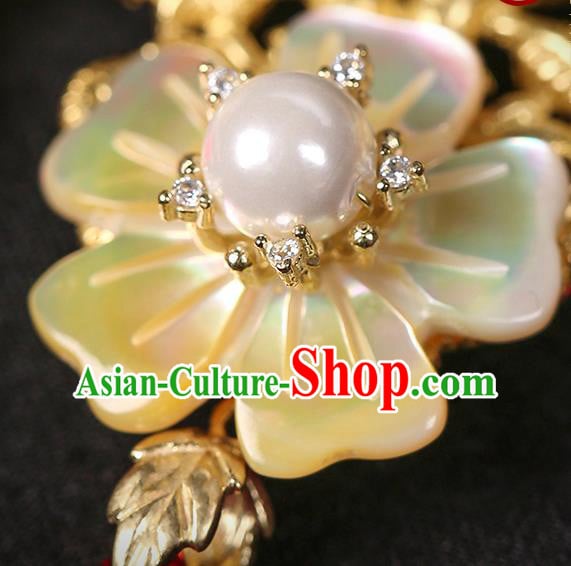 Chinese Handmade Pearls Necklet Classical Jewelry Accessories Hanfu Golden Necklace for Women Chinese Handmade Pearls Necklet Classical Jewelry Accessories Hanfu Golden Necklace for Women
