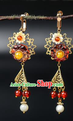 Handmade Chinese Wedding Bride Ear Accessories Classical Eardrop Ancient Women Hanfu Golden Earrings Handmade Chinese Wedding Bride Ear Accessories Classical Eardrop Ancient Women Hanfu Golden Earrings
