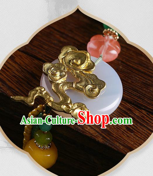 Chinese Classical Hanfu Green Tassel Waist Accessories Ancient Princess Jade Belt Pendant Chinese Classical Hanfu Green Tassel Waist Accessories Ancient Princess Jade Belt Pendant