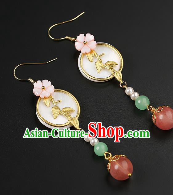 Handmade Chinese Ear Accessories Classical Eardrop Ancient Women Hanfu Golden Leaf Earrings Handmade Chinese Ear Accessories Classical Eardrop Ancient Women Hanfu Golden Leaf Earrings