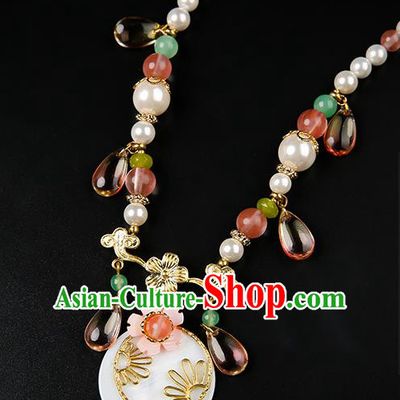 Chinese Handmade Pearls Necklet Classical Jewelry Accessories Ancient Hanfu Necklace for Women