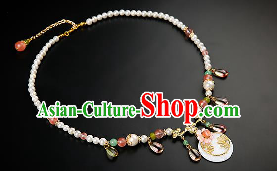 Chinese Handmade Pearls Necklet Classical Jewelry Accessories Ancient Hanfu Necklace for Women Chinese Handmade Pearls Necklet Classical Jewelry Accessories Ancient Hanfu Necklace for Women
