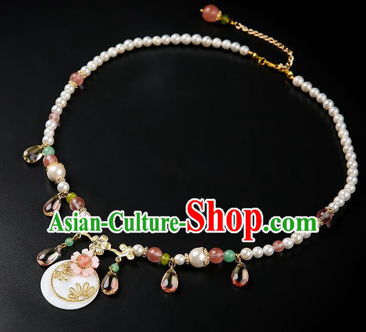 Chinese Handmade Pearls Necklet Classical Jewelry Accessories Ancient Hanfu Necklace for Women Chinese Handmade Pearls Necklet Classical Jewelry Accessories Ancient Hanfu Necklace for Women
