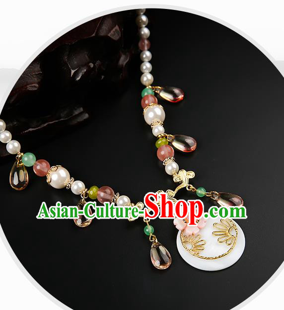Chinese Handmade Pearls Necklet Classical Jewelry Accessories Ancient Hanfu Necklace for Women Chinese Handmade Pearls Necklet Classical Jewelry Accessories Ancient Hanfu Necklace for Women
