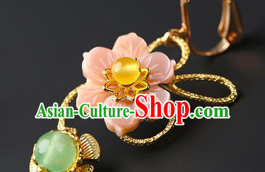 Handmade Chinese Flowers Ear Accessories Classical Eardrop Ancient Women Hanfu Beads Tassel Earrings Handmade Chinese Flowers Ear Accessories Classical Eardrop Ancient Women Hanfu Beads Tassel Earrings