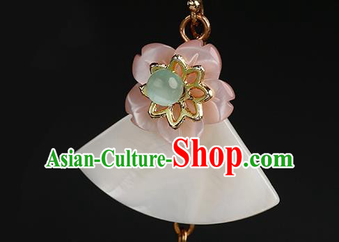 Handmade Chinese Shell Ear Accessories Classical Eardrop Ancient Women Hanfu Jade Earrings Handmade Chinese Shell Ear Accessories Classical Eardrop Ancient Women Hanfu Jade Earrings