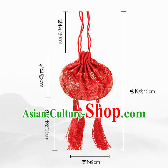 Chinese Classical Hanfu Red Silk Waist Accessories Ancient Princess Sachet Belt Pendant Chinese Classical Hanfu Red Silk Waist Accessories Ancient Princess Sachet Belt Pendant