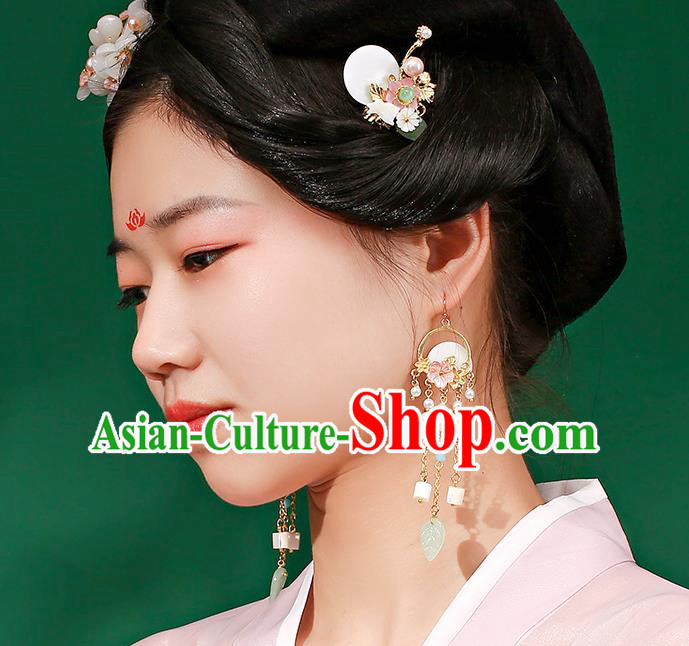 Handmade Chinese Aventurine Ear Accessories Classical Eardrop Ancient Women Hanfu Beads Tassel Earrings Handmade Chinese Aventurine Ear Accessories Classical Eardrop Ancient Women Hanfu Beads Tassel Earrings