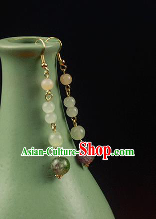 Handmade Chinese Green Beads Ear Accessories Classical Eardrop Ancient Women Hanfu Earrings Handmade Chinese Green Beads Ear Accessories Classical Eardrop Ancient Women Hanfu Earrings