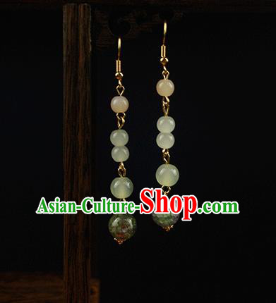 Handmade Chinese Green Beads Ear Accessories Classical Eardrop Ancient Women Hanfu Earrings Handmade Chinese Green Beads Ear Accessories Classical Eardrop Ancient Women Hanfu Earrings
