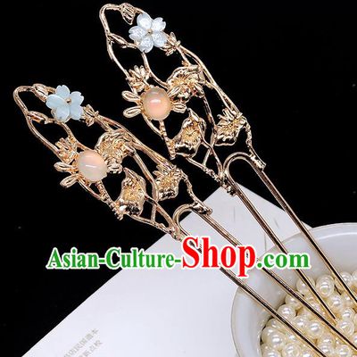 Chinese Classical Dragonfly Hair Clip Women Hanfu Hair Accessories Handmade Ancient Ming Dynasty Princess Blue Sakura Hairpins