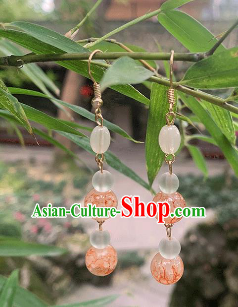 Handmade Chinese Orange Beads Ear Accessories Classical Eardrop Ancient Women Hanfu Earrings Handmade Chinese Orange Beads Ear Accessories Classical Eardrop Ancient Women Hanfu Earrings