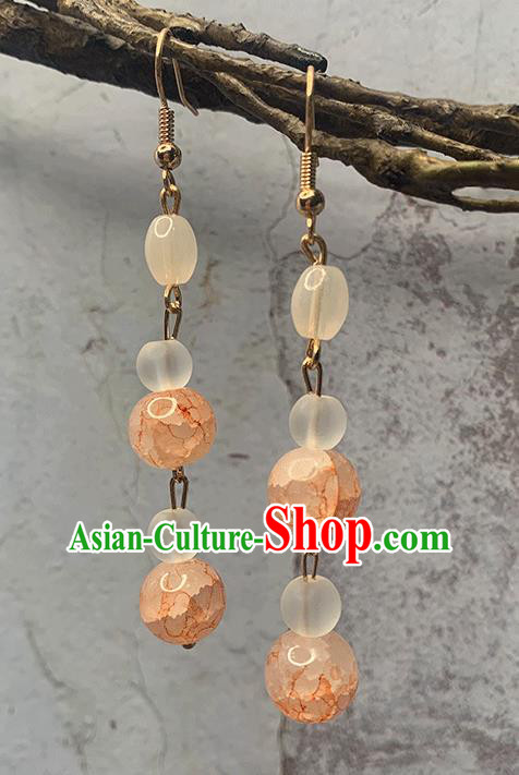 Handmade Chinese Orange Beads Ear Accessories Classical Eardrop Ancient Women Hanfu Earrings Handmade Chinese Orange Beads Ear Accessories Classical Eardrop Ancient Women Hanfu Earrings