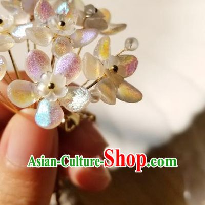 Chinese Classical Hydrangea Hair Comb Hanfu Hair Accessories Handmade Ancient Princess Flowers Hairpins for Women