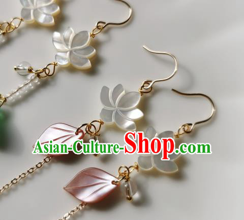 Handmade Chinese Ear Accessories Classical Eardrop Ancient Women Hanfu Shell Lotus Earrings Handmade Chinese Ear Accessories Classical Eardrop Ancient Women Hanfu Shell Lotus Earrings