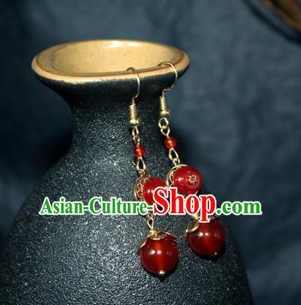 Handmade Chinese Agate Ear Accessories Classical Eardrop Ancient Women Hanfu Bride Earrings Handmade Chinese Agate Ear Accessories Classical Eardrop Ancient Women Hanfu Bride Earrings