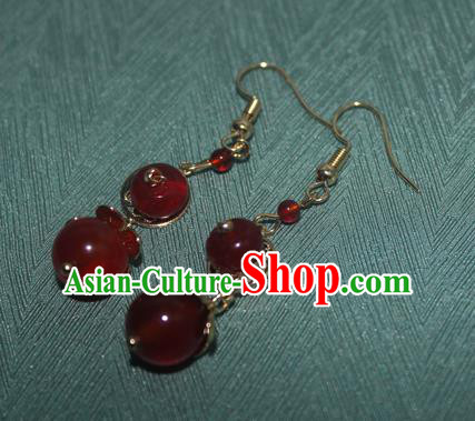 Handmade Chinese Agate Ear Accessories Classical Eardrop Ancient Women Hanfu Bride Earrings Handmade Chinese Agate Ear Accessories Classical Eardrop Ancient Women Hanfu Bride Earrings