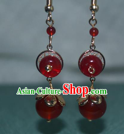 Handmade Chinese Agate Ear Accessories Classical Eardrop Ancient Women Hanfu Bride Earrings Handmade Chinese Agate Ear Accessories Classical Eardrop Ancient Women Hanfu Bride Earrings