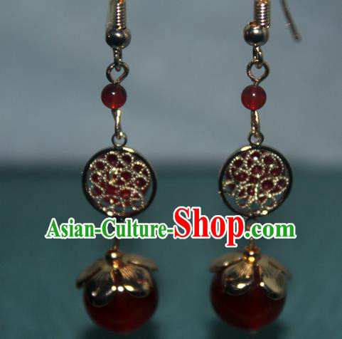 Handmade Chinese Agate Ear Accessories Classical Eardrop Ancient Women Hanfu Bride Earrings Handmade Chinese Agate Ear Accessories Classical Eardrop Ancient Women Hanfu Bride Earrings