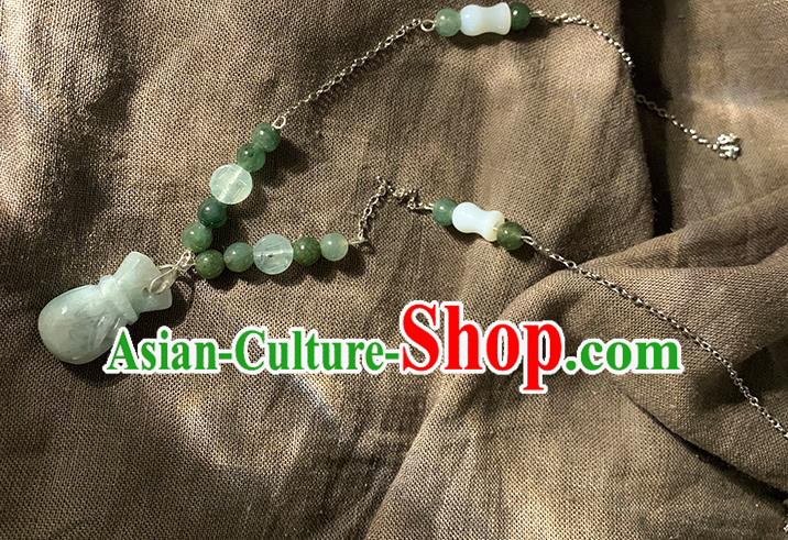 Chinese Handmade Jade Necklet Classical Jewelry Accessories Ancient Hanfu Necklace for Women Chinese Handmade Jade Necklet Classical Jewelry Accessories Ancient Hanfu Necklace for Women