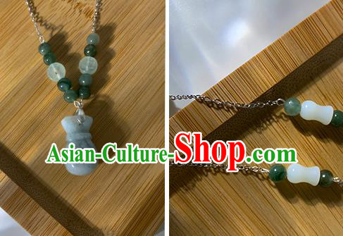 Chinese Handmade Jade Necklet Classical Jewelry Accessories Ancient Hanfu Necklace for Women Chinese Handmade Jade Necklet Classical Jewelry Accessories Ancient Hanfu Necklace for Women