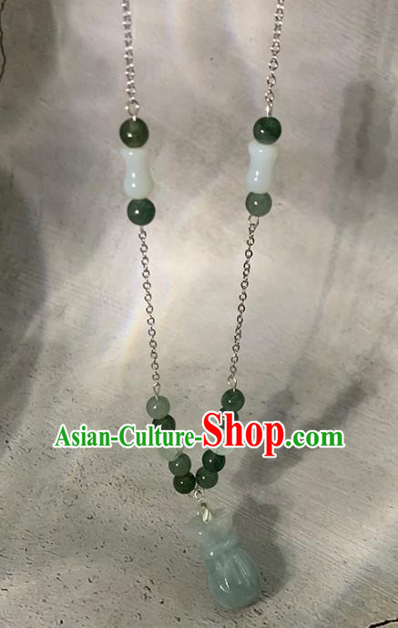 Chinese Handmade Jade Necklet Classical Jewelry Accessories Ancient Hanfu Necklace for Women Chinese Handmade Jade Necklet Classical Jewelry Accessories Ancient Hanfu Necklace for Women