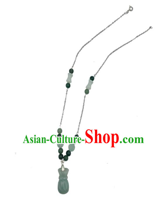 Chinese Handmade Jade Necklet Classical Jewelry Accessories Ancient Hanfu Necklace for Women Chinese Handmade Jade Necklet Classical Jewelry Accessories Ancient Hanfu Necklace for Women
