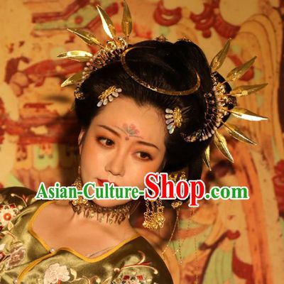 Chinese Classical Dance Hair Clip Women Hanfu Hair Accessories Handmade Ancient Tang Dynasty Court Hairpins Complete Set