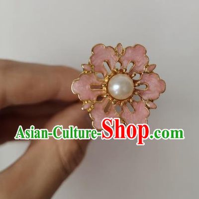 Chinese Classical Ancient Princess Pink Hairpins Women Hanfu Hair Accessories Handmade Ming Dynasty Court Hair Clip