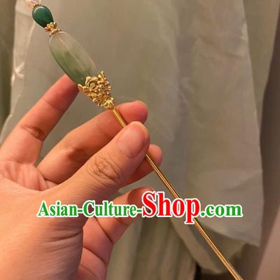 Chinese Ancient Court Empress Golden Hairpin Handmade Hanfu Hair Accessories Pearls Hair Clip