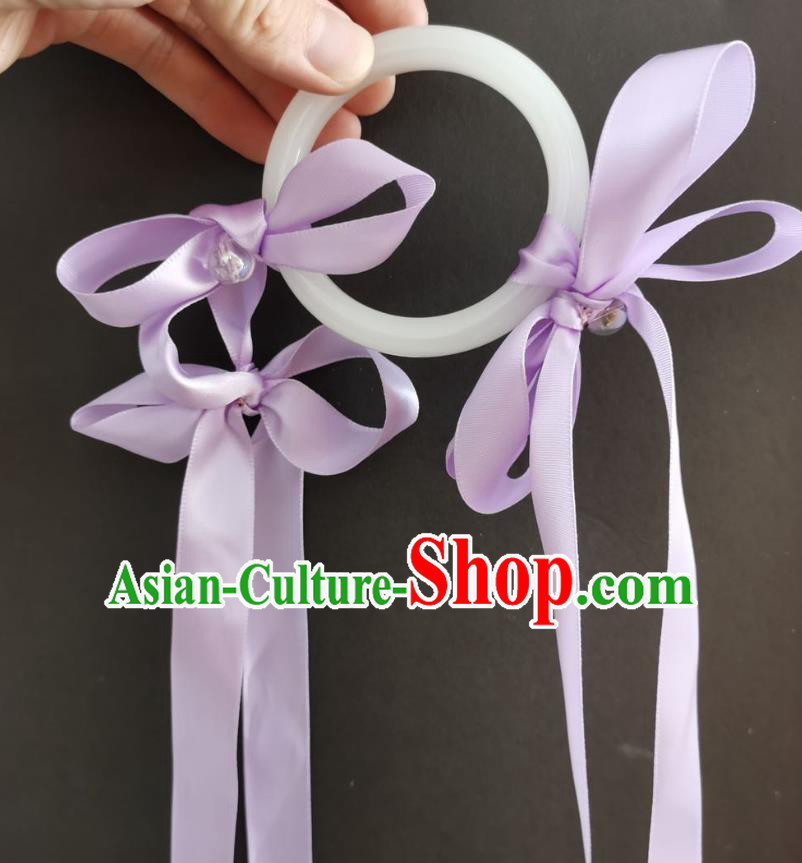 Chinese Classical Lilac Silk Ribbon Waist Accessories Ancient Song Dynasty Princess Belt Ornaments Chinese Classical Lilac Silk Ribbon Waist Accessories Ancient Song Dynasty Princess Belt Ornaments