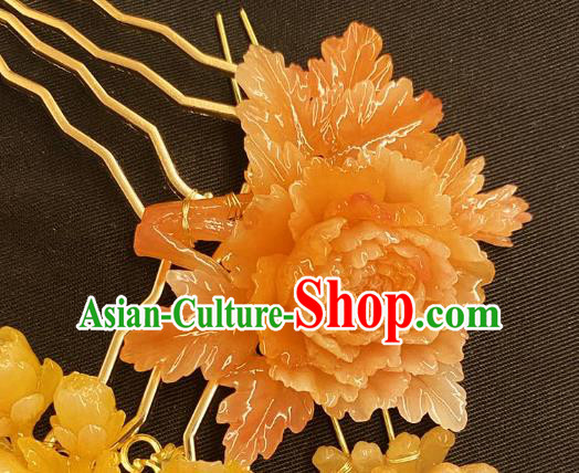 Chinese Ancient Princess Peony Hairpins Hair Accessories Handmade Kimono Courtesan Flower Hair Comb Chinese Ancient Princess Peony Hairpins Hair Accessories Handmade Kimono Courtesan Flower Hair Comb