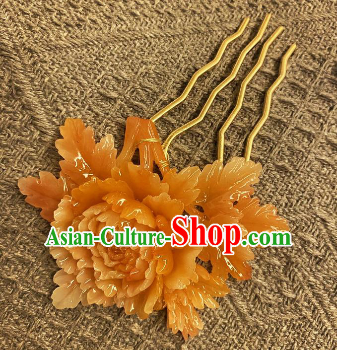 Chinese Ancient Princess Peony Hairpins Hair Accessories Handmade Kimono Courtesan Flower Hair Comb Chinese Ancient Princess Peony Hairpins Hair Accessories Handmade Kimono Courtesan Flower Hair Comb